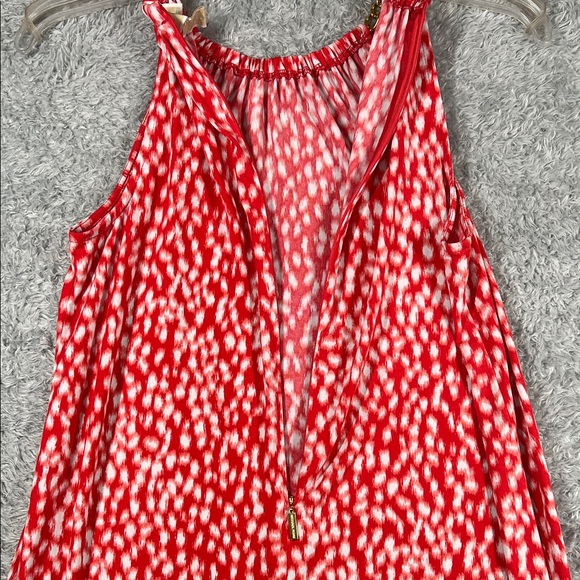 Michael Kors Red and White Midi Dress - Picture 4 of 11